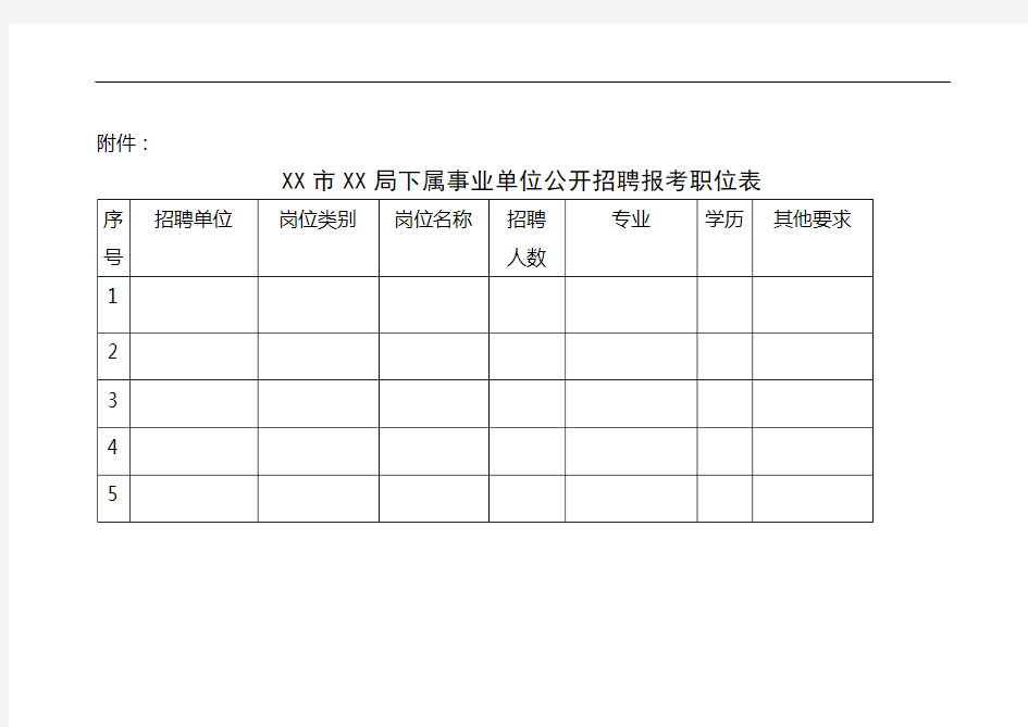 关于申请下达XX局下属事业单位招聘工作人员计划的函(模版)【模板】