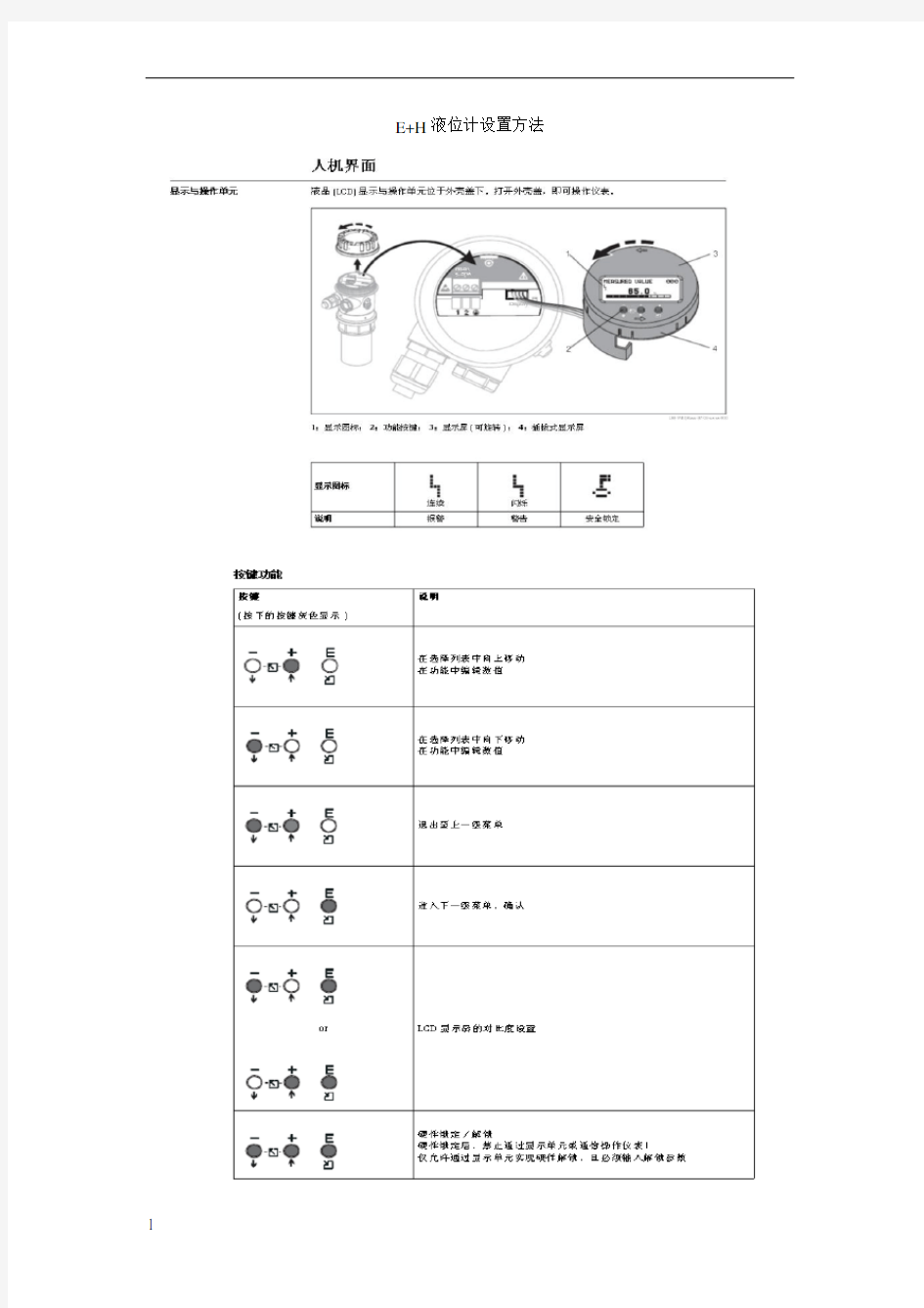 E+H超声波液位计设置方法