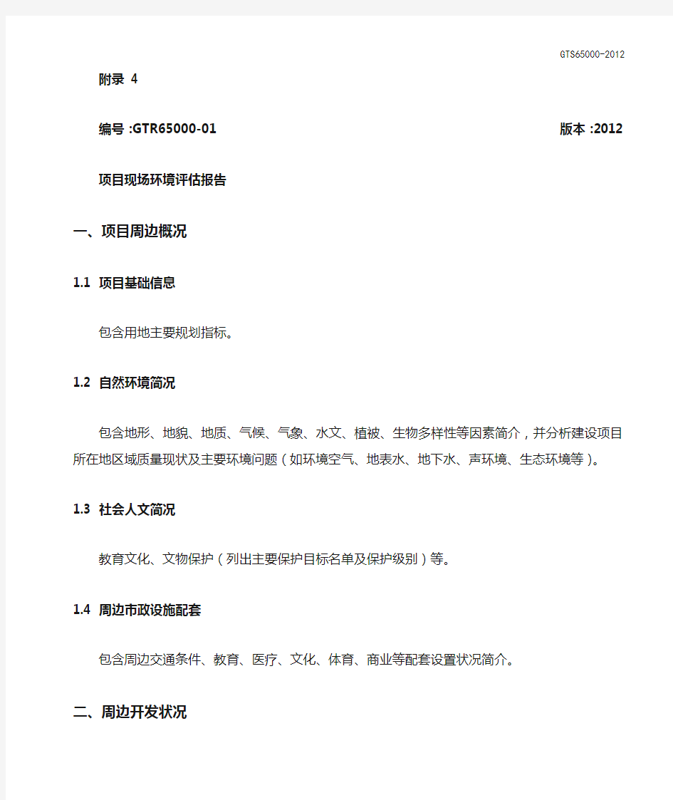 项目现场环境评估报告