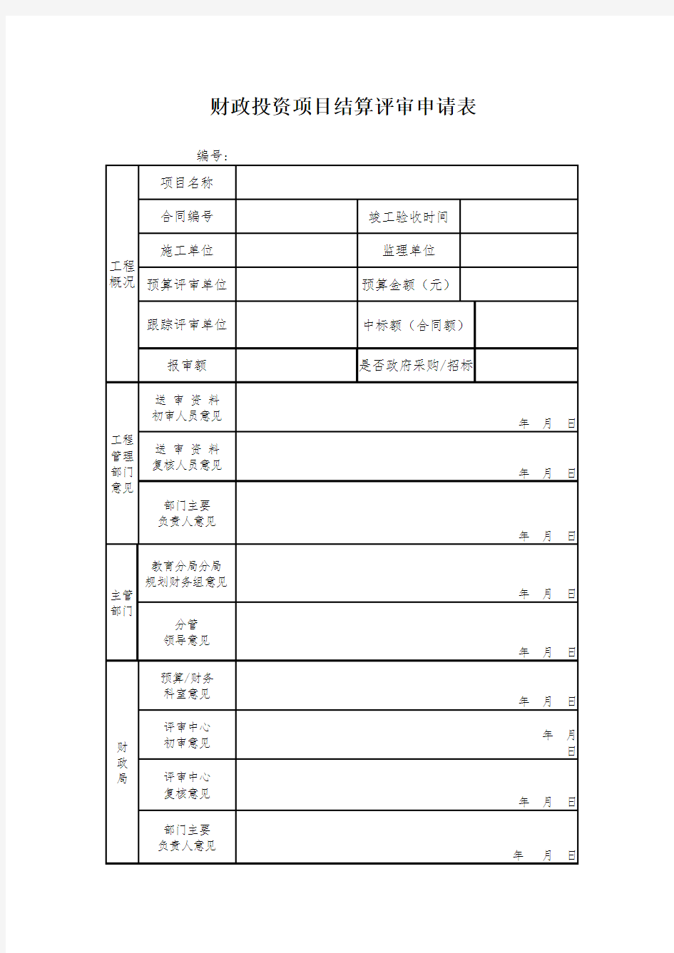 工程结算评审所需资料清单