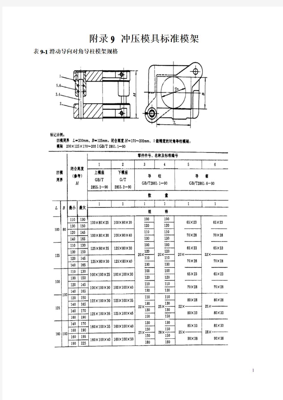 冲压模具标准模架汇编