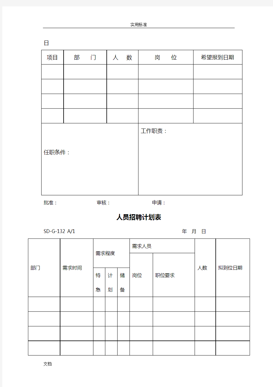 人事管理系统表格(全部)