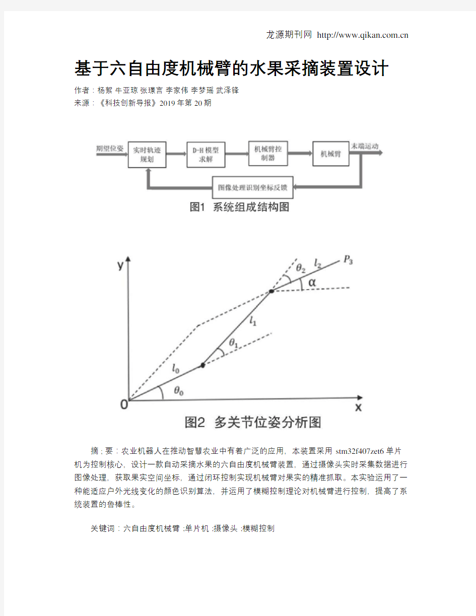 基于六自由度机械臂的水果采摘装置设计