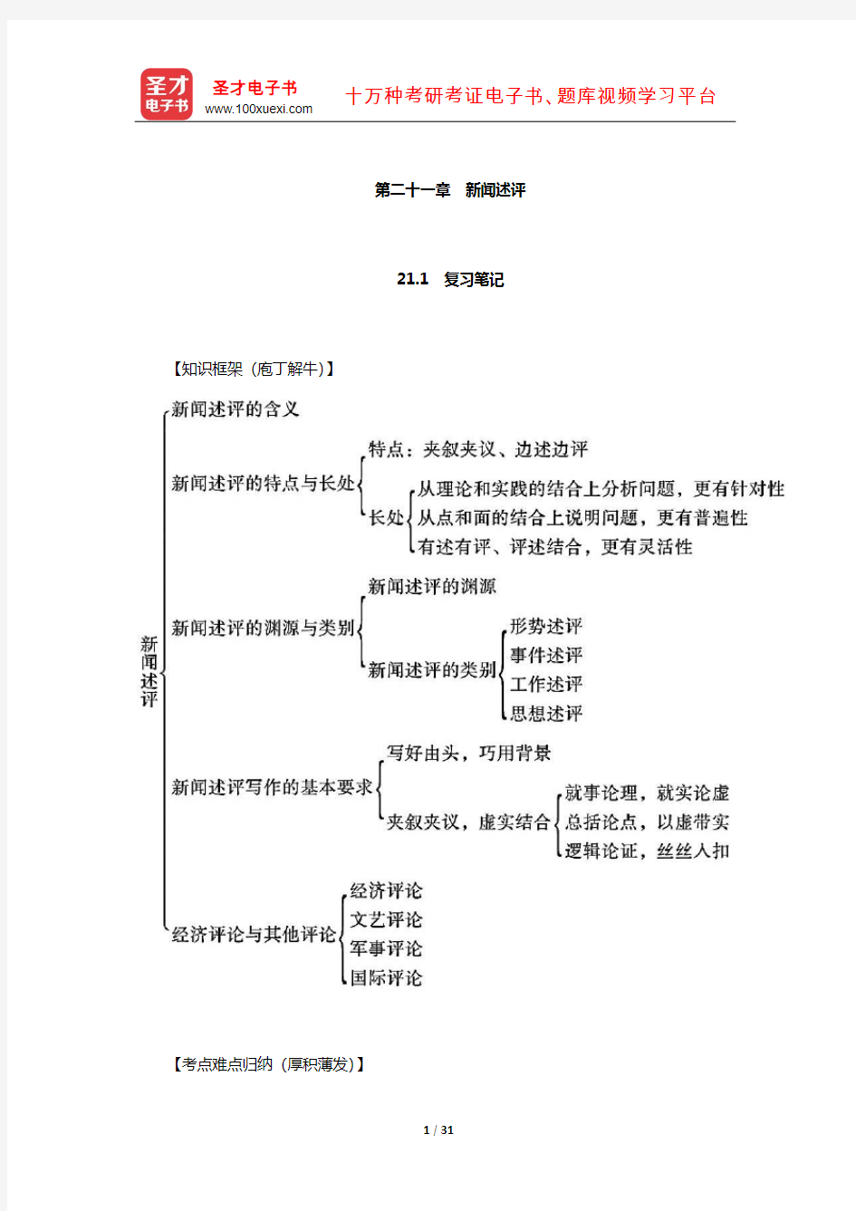 丁法章《当代新闻评论教程》笔记和课后习题(含考研真题)详解(新闻述评)【圣才出品】