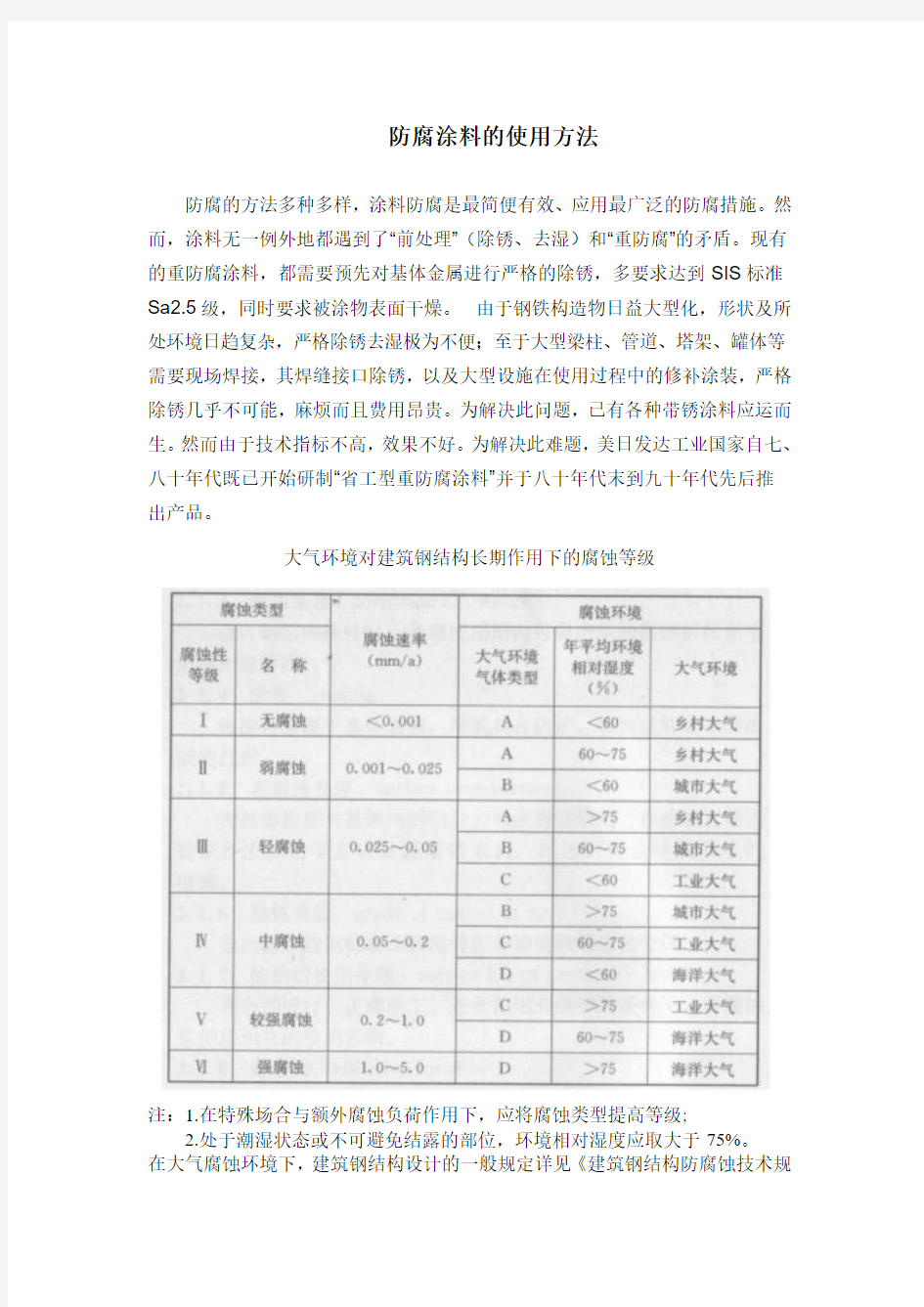 防腐涂料的使用方法