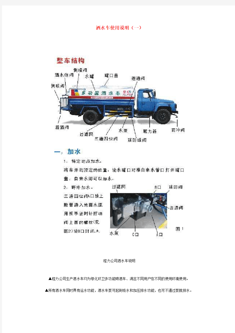 洒水车使用说明