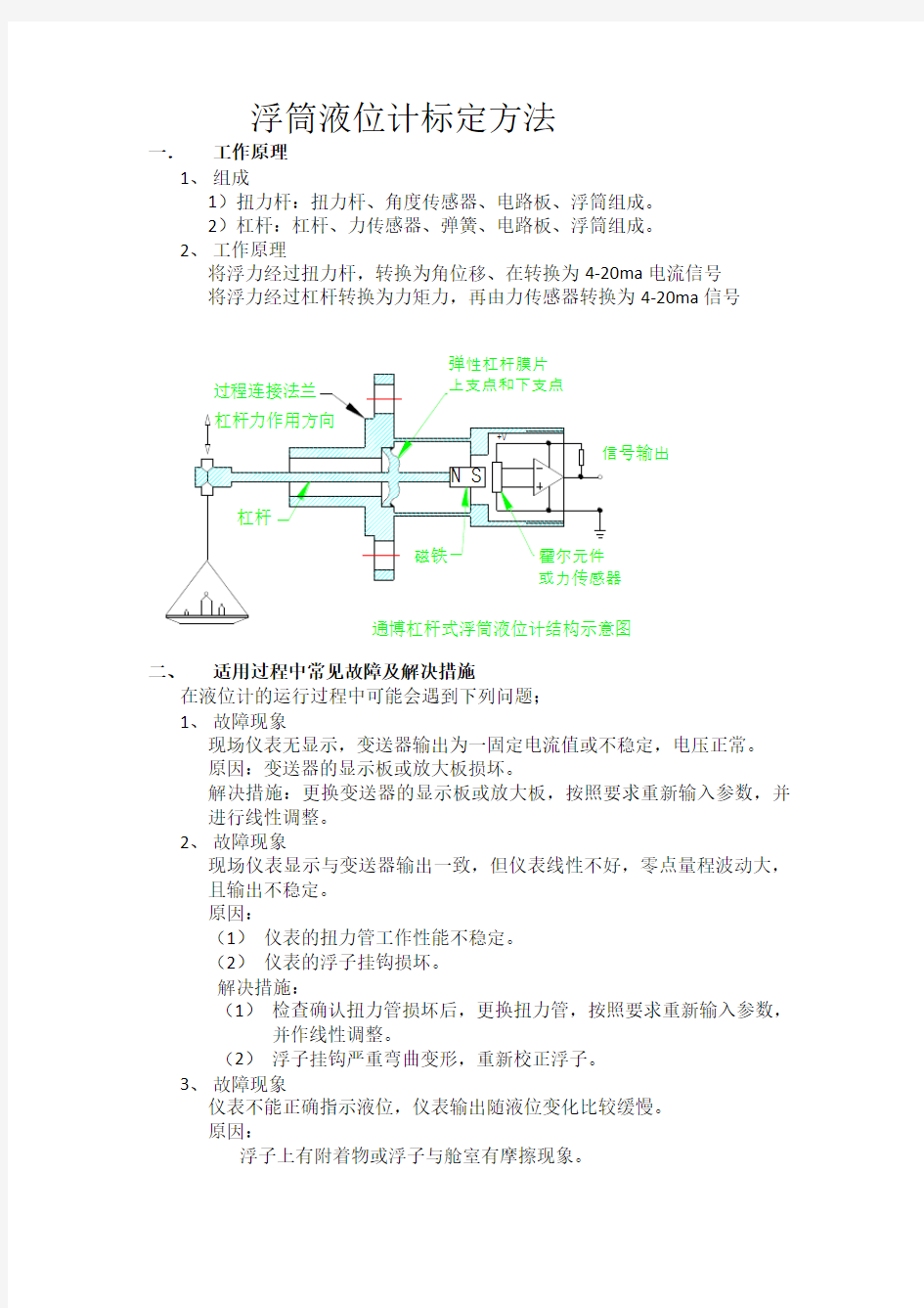 浮筒液位计标定标准方法