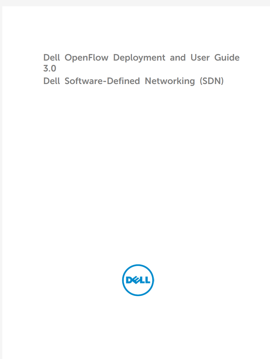 Dell OpenFlow deployment and user guid(SDN) version 3.0