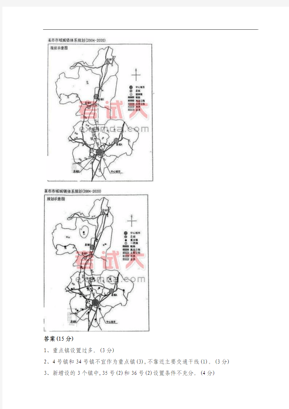 2004年注册城市规划师考试城市规划实务真题及答案