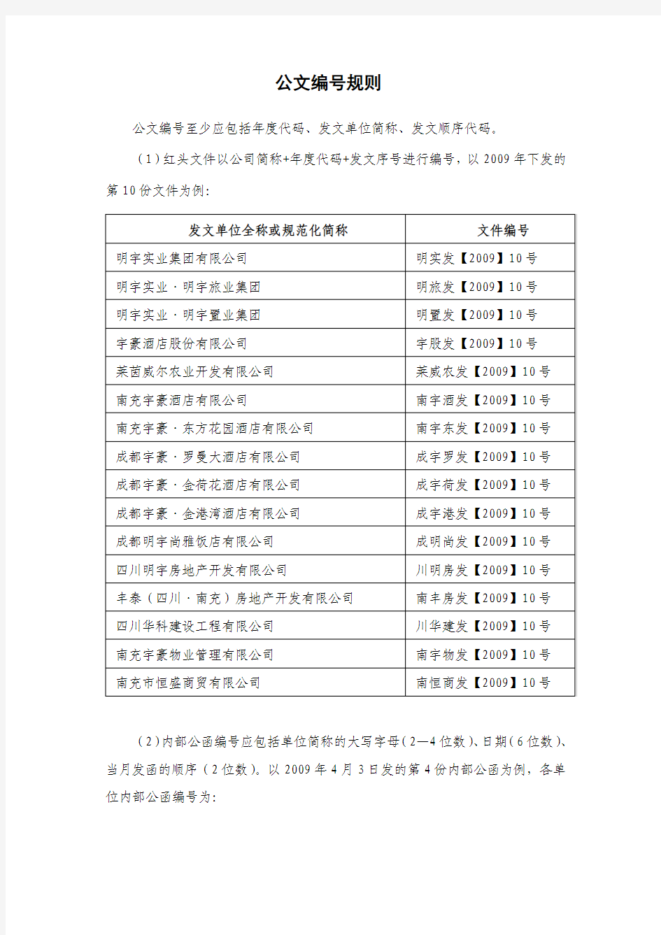 公文编号规则