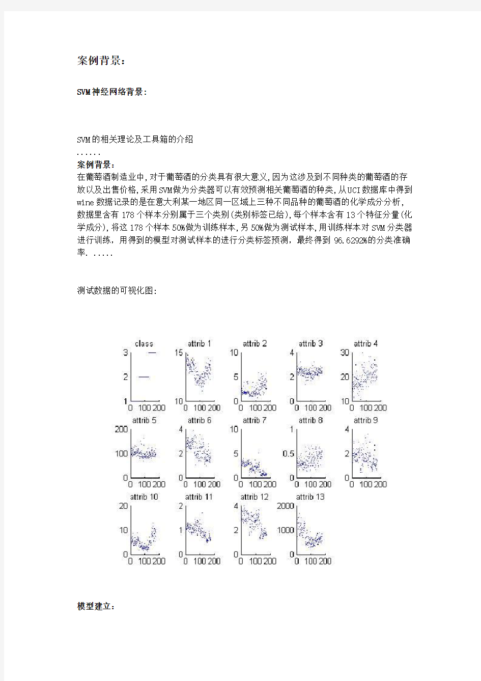 SVM神经网络的数据分类预测-意大利葡萄酒种类识别