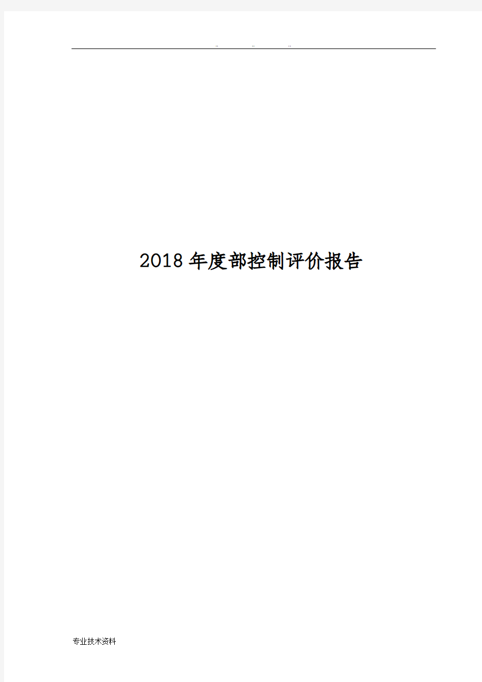 2018年度内部控制评价报告