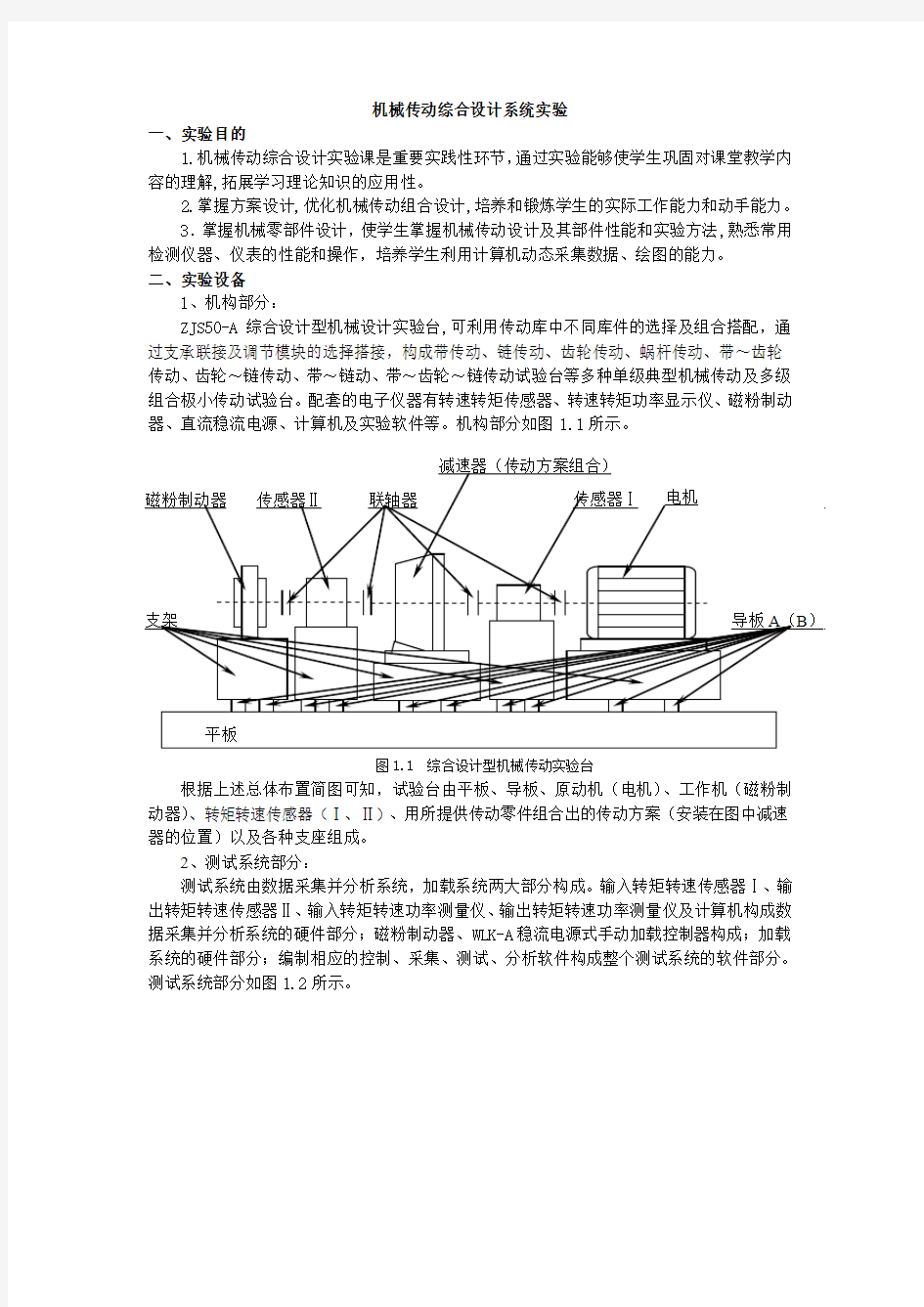 机械传动综合设计系统实验