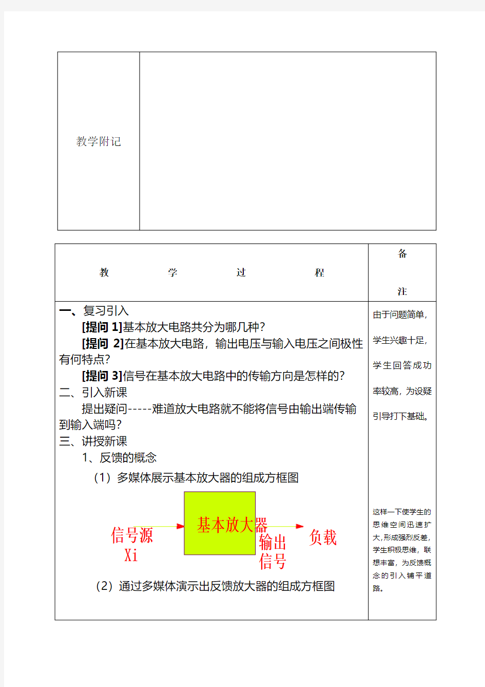 反馈的基本概念(教案)