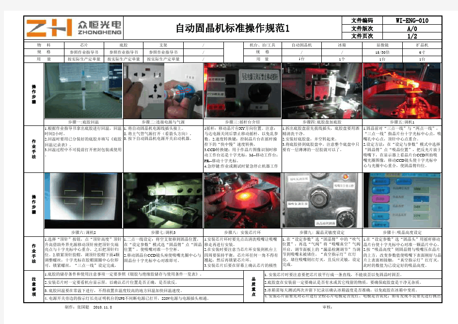 WI-ENG-010  自动固晶机SOP