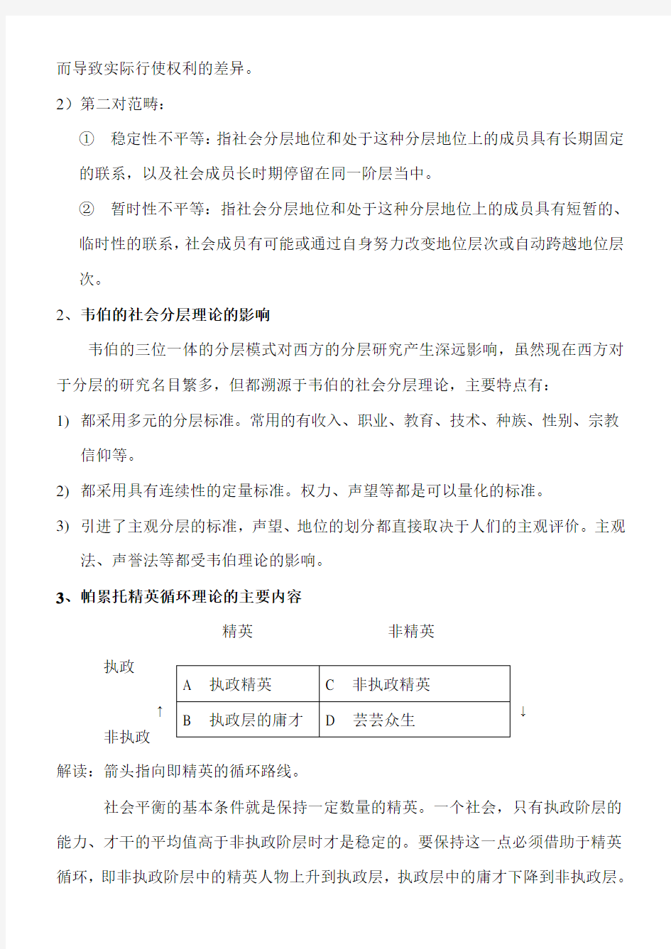 社会分层与社会流动考试复习资料