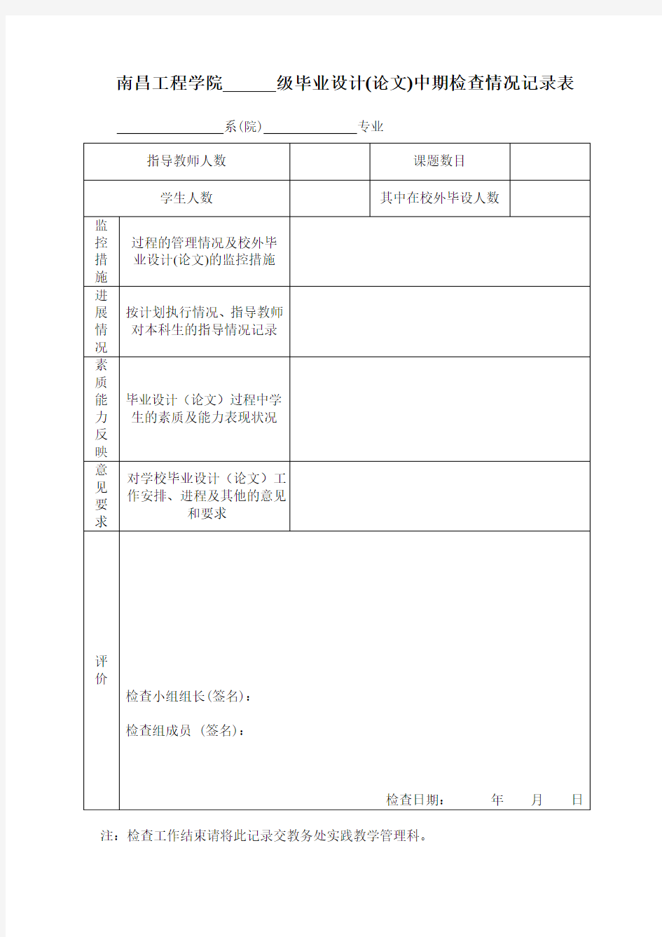 10.毕业设计(论文)中期检查情况记录表