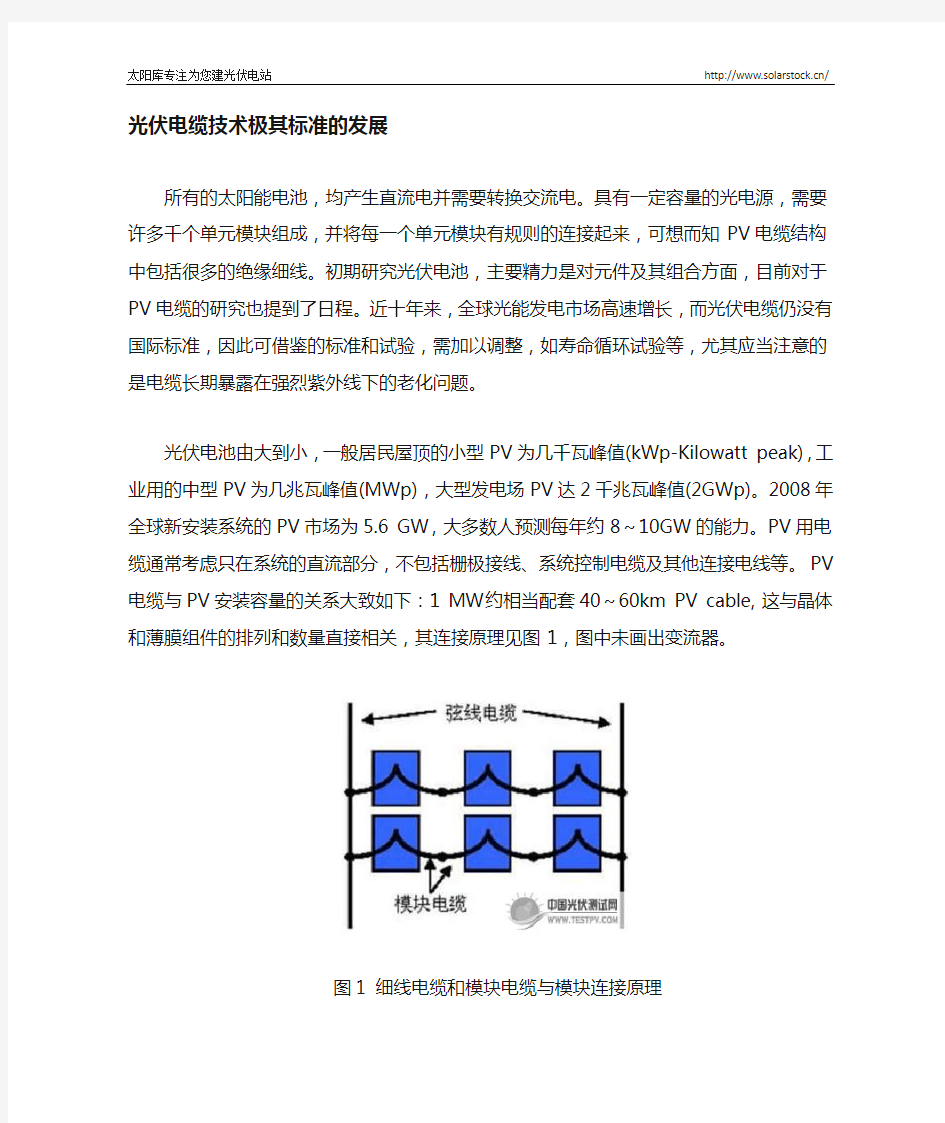 光伏电缆技术及其标准的发展