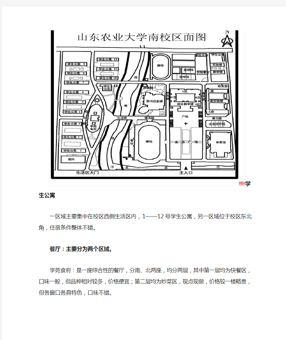 山东农业大学地图及主要地点介绍