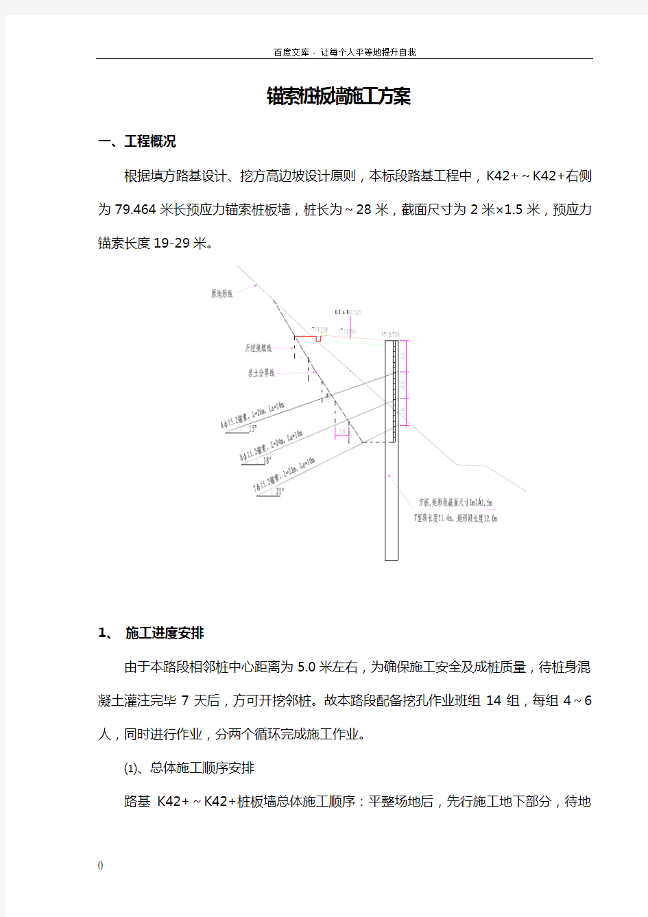 预应力锚索桩板墙施工方案1