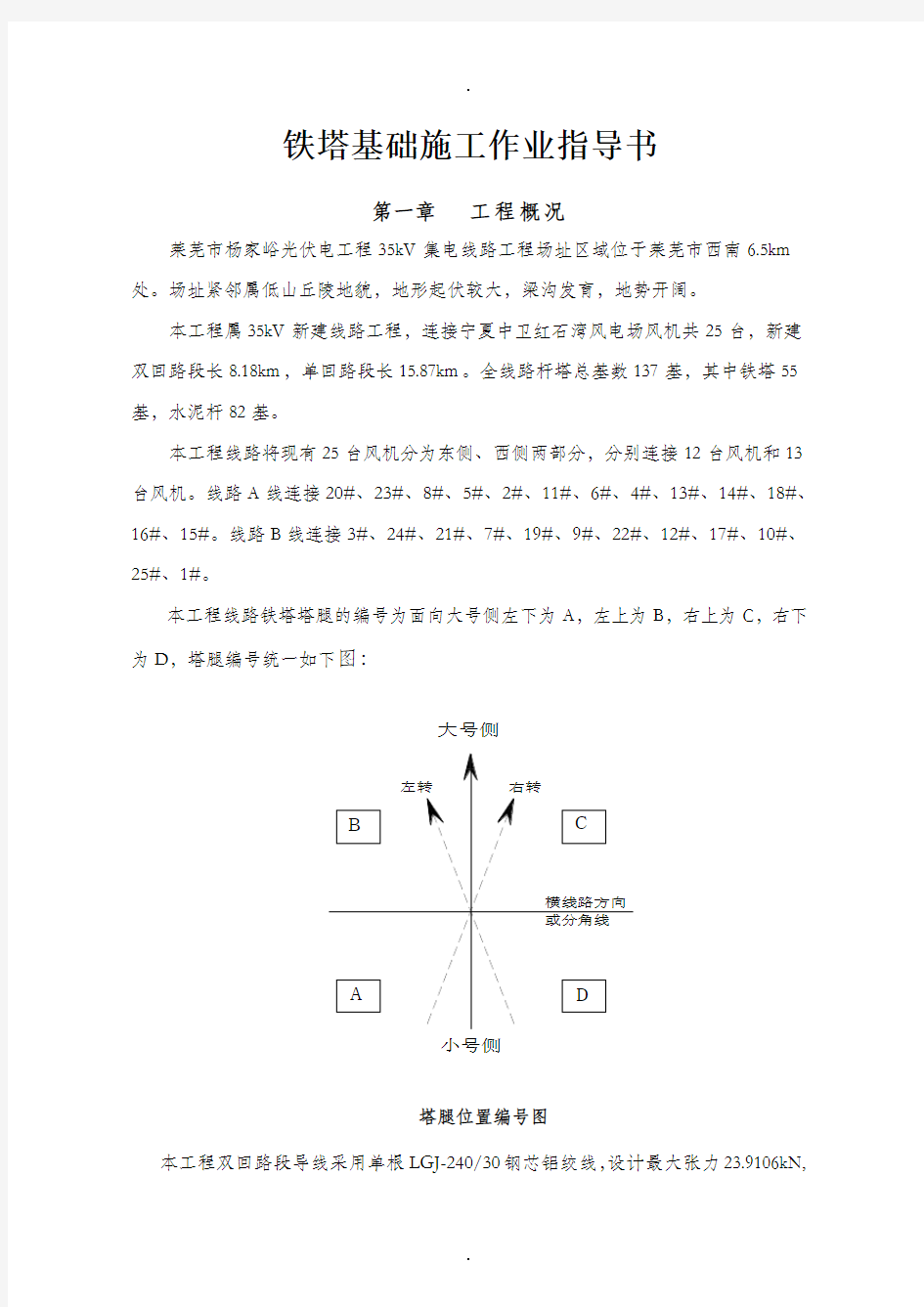 35kV线路铁塔基础作业指导书要点