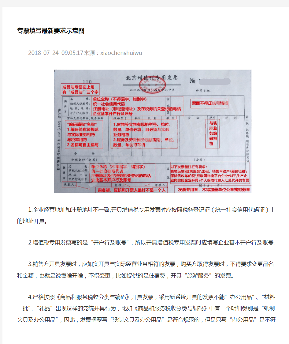 增值税专用发票填写最新要求示意图