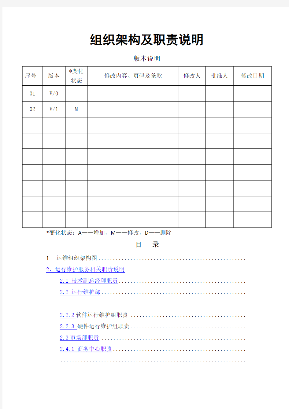 运维组织架构及职责说明t 