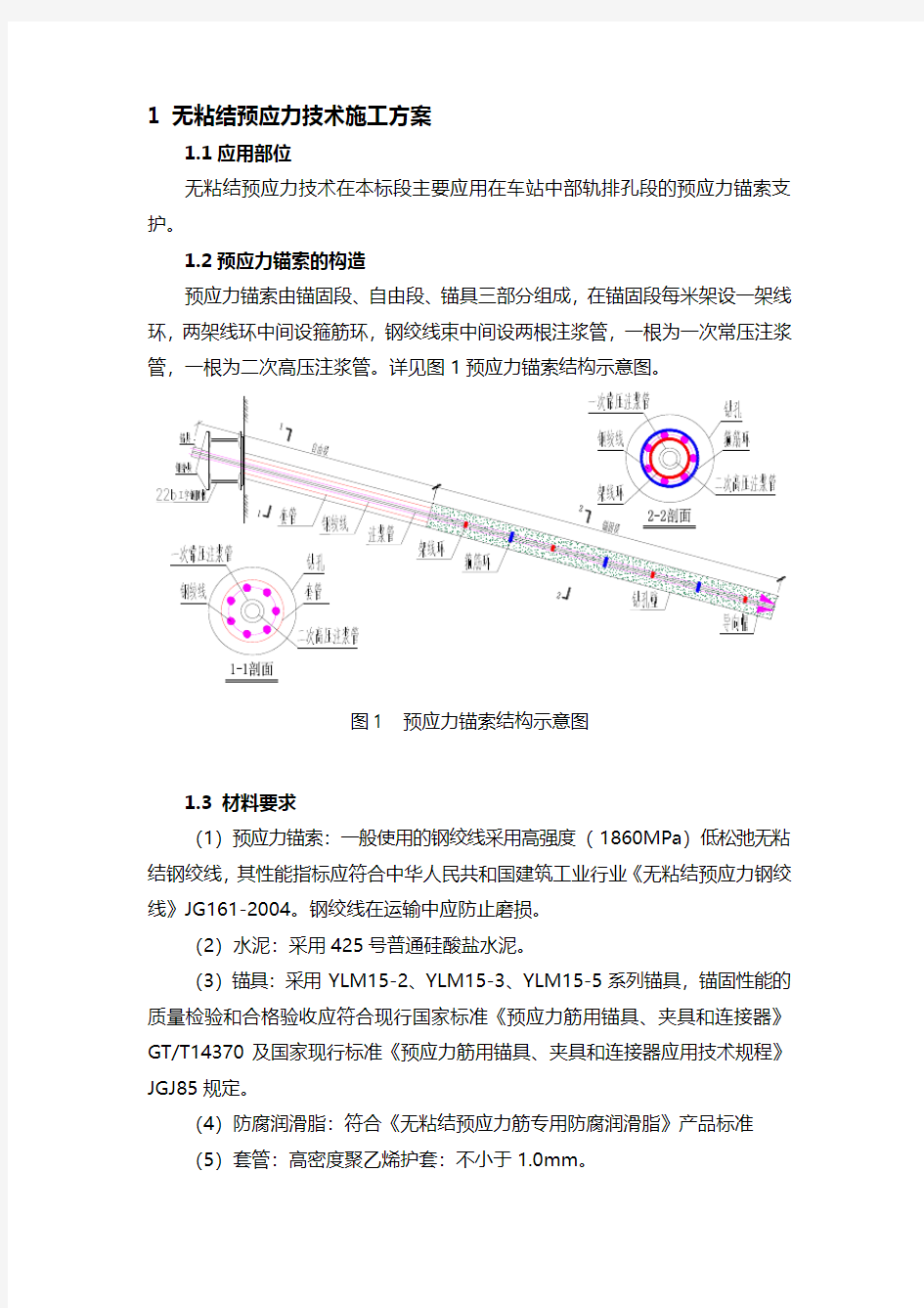 无粘结预应力技术施工方案