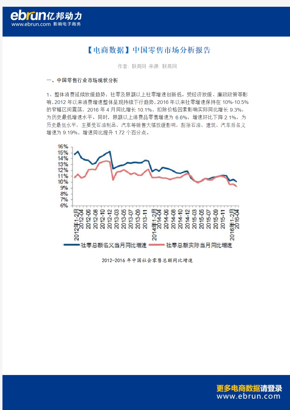 【电商数据】中国零售市场分析报告