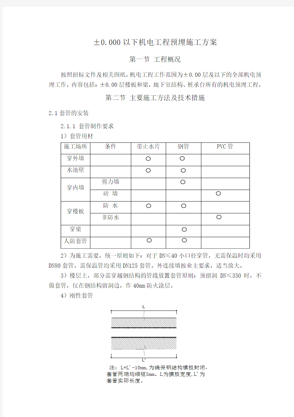 地下室机电安装施工方案