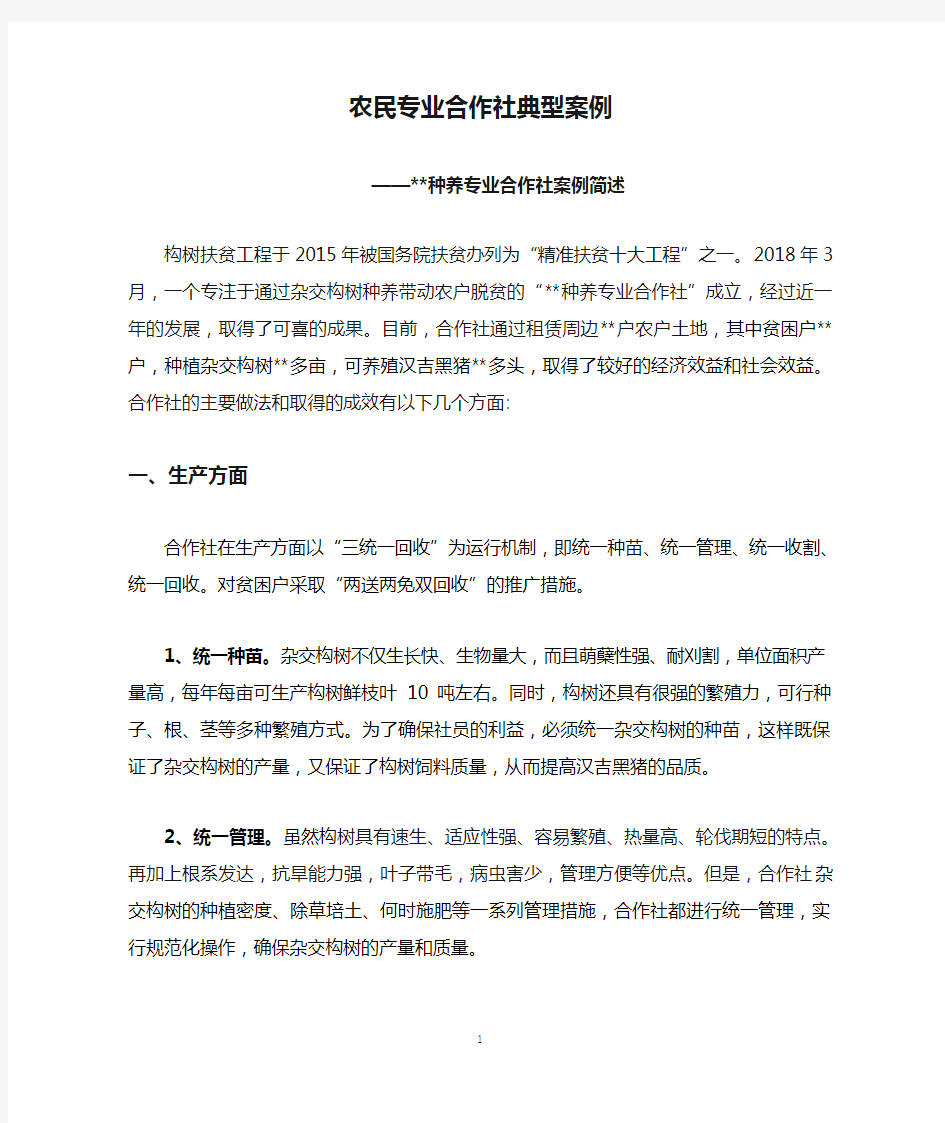 农民专业合作社典型案例