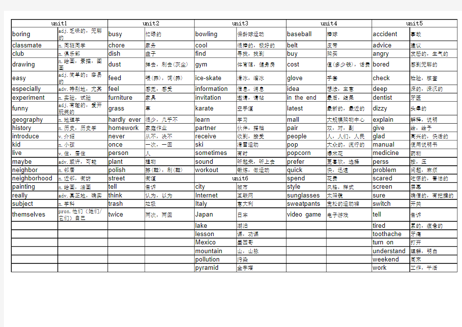 北师大版英语六年级上册全部单词432