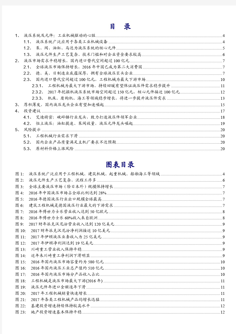 2019年液压行业市场现状与发展趋势分析报告