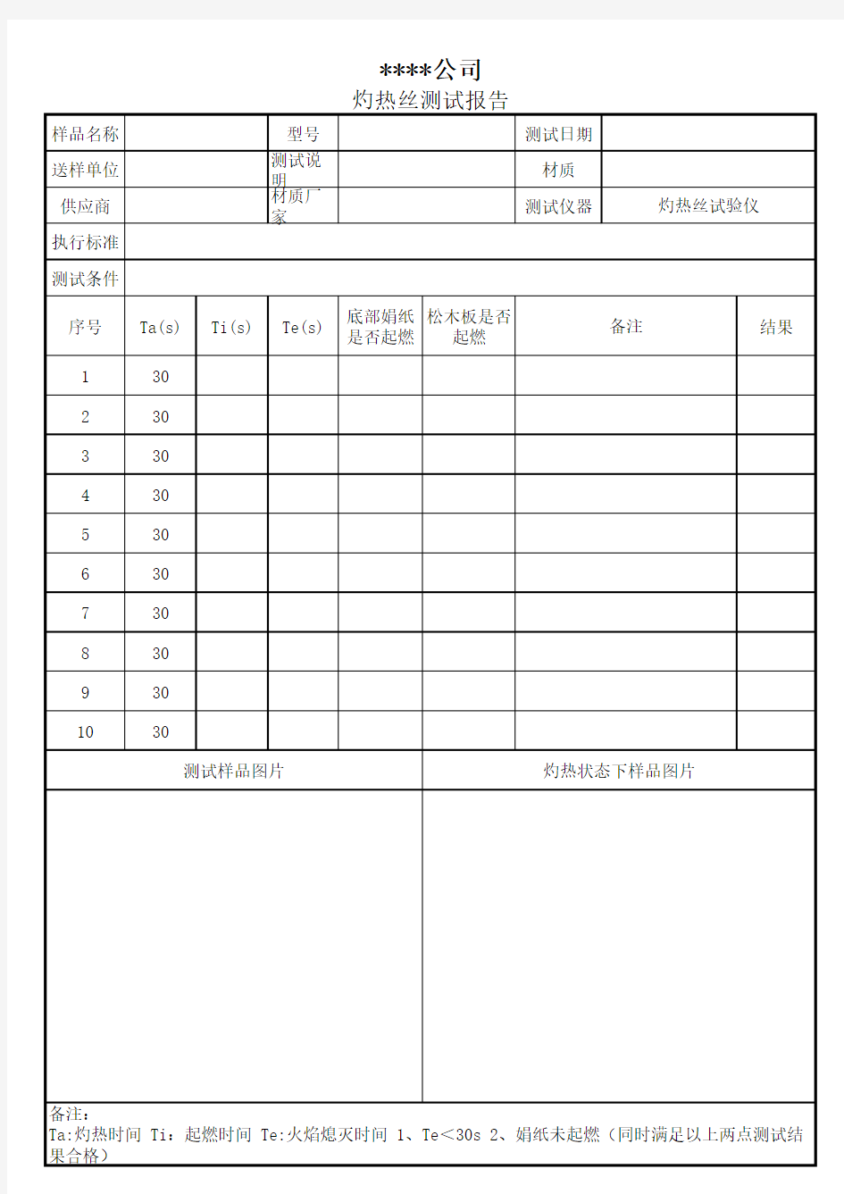 灼热丝测试报告