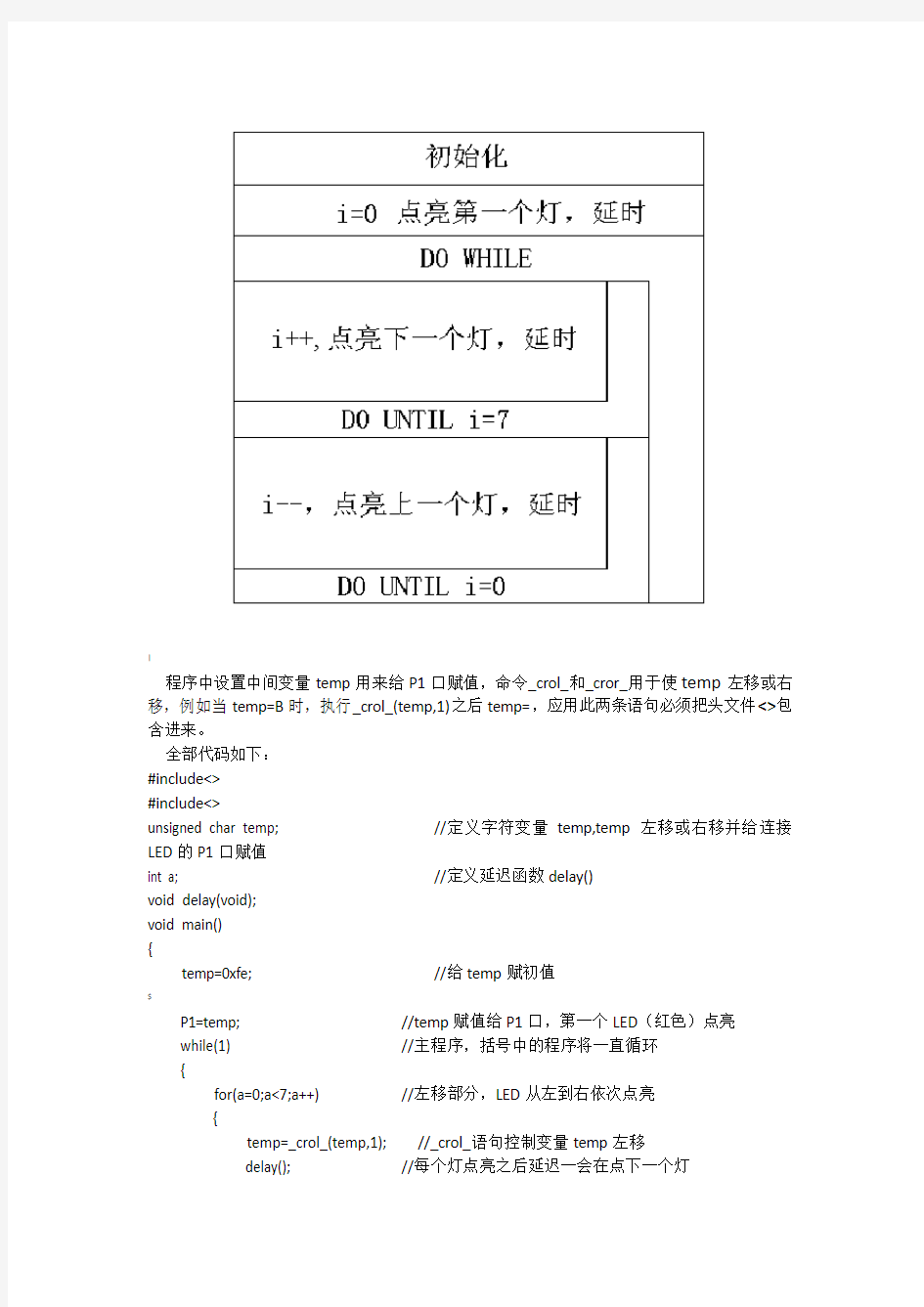 单片机控制左右来回循环的流水灯