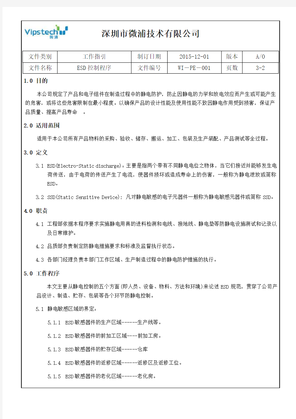 ESD管理规范及测量标准