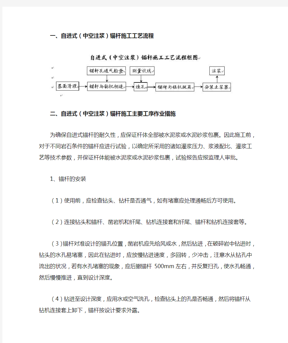 四川钻神 自进式(中空注浆)锚杆施工工艺措施