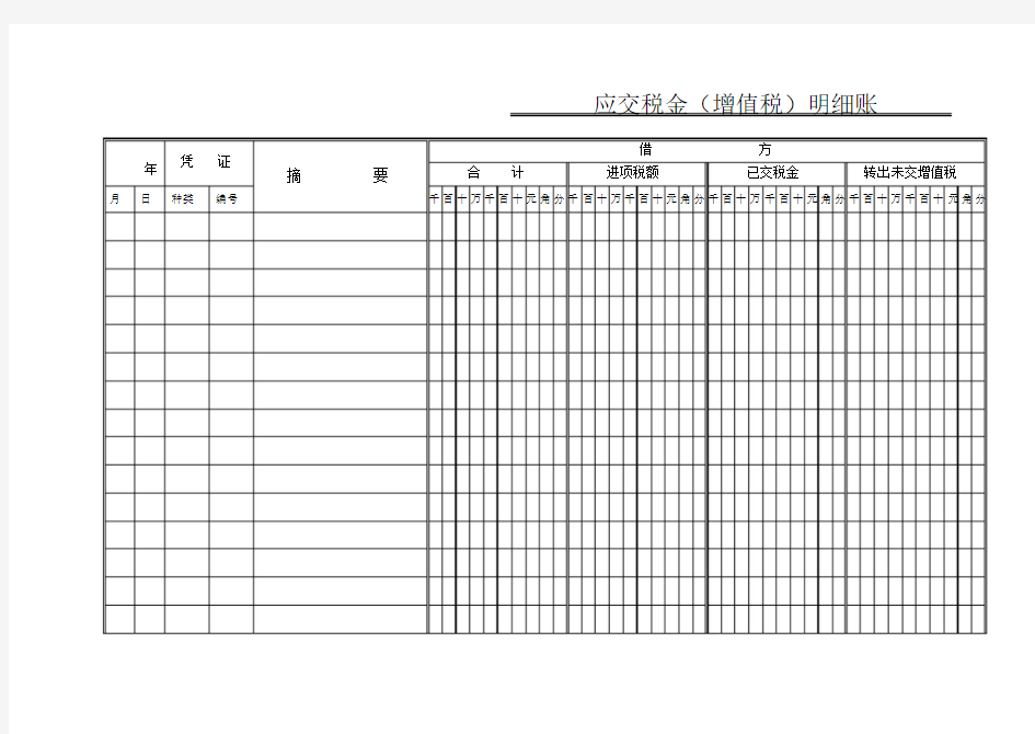 应交税费(增值税)明细账