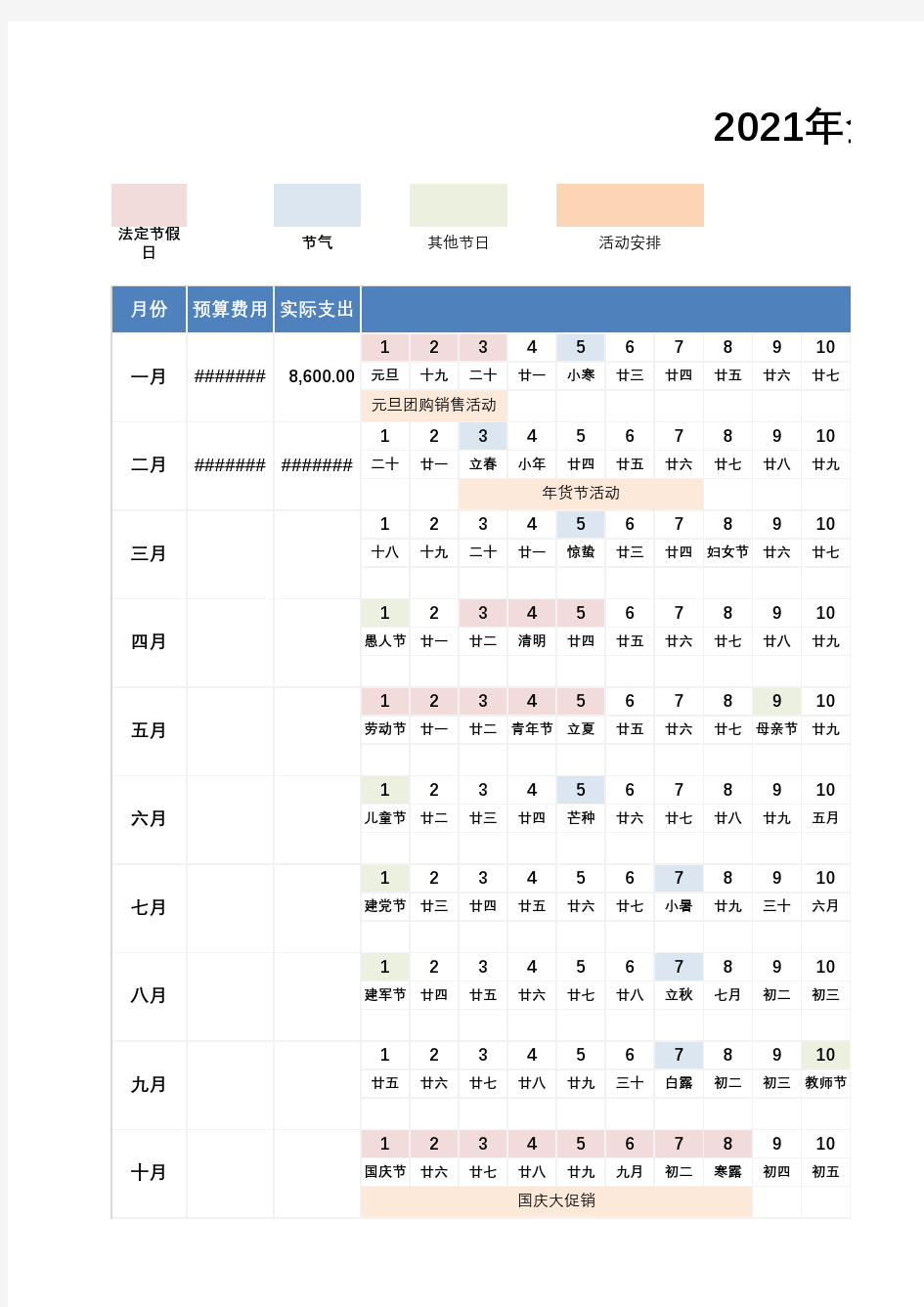 全年运营工作计划表