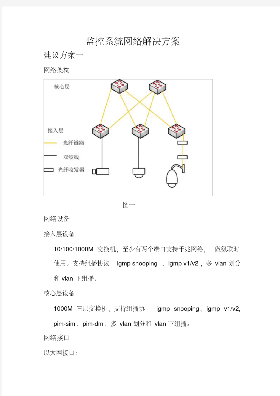 (完整版)视频监控网络设计方案