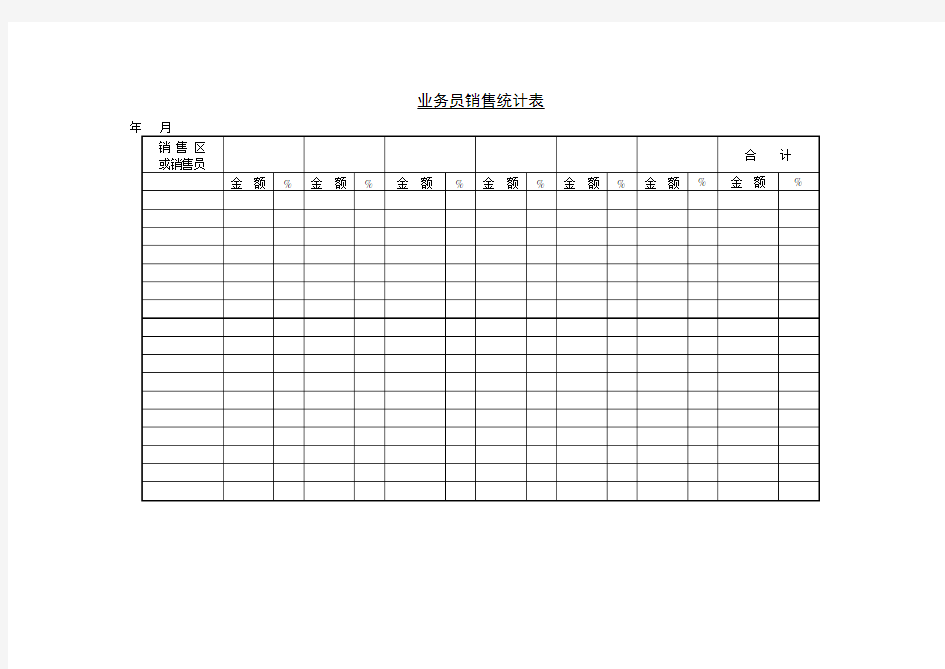 业务员销售情况统计表