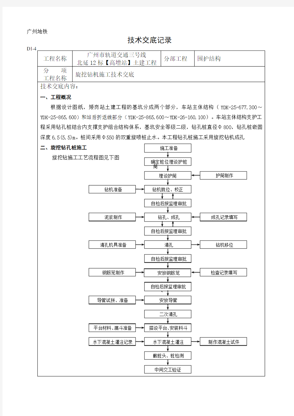 旋挖钻机施工技术交底.doc