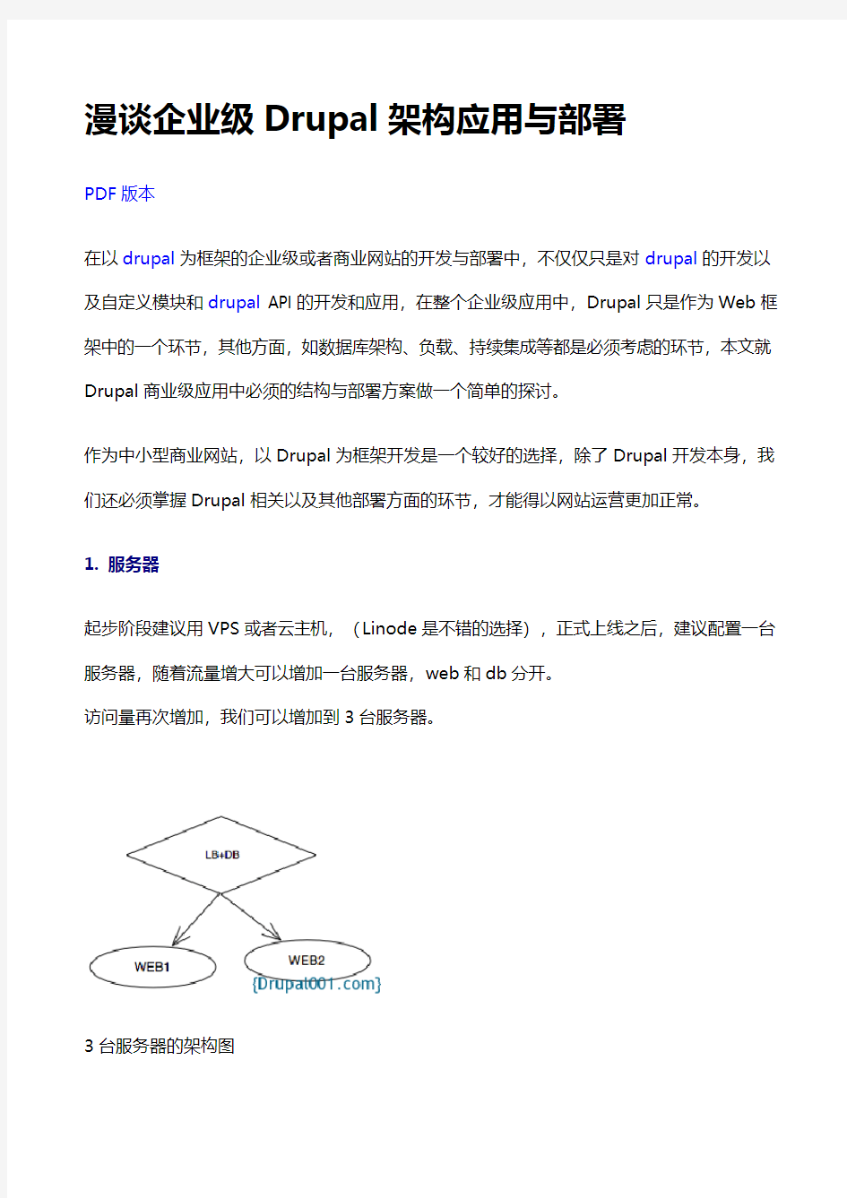 漫谈企业级Drupal架构应用与部署