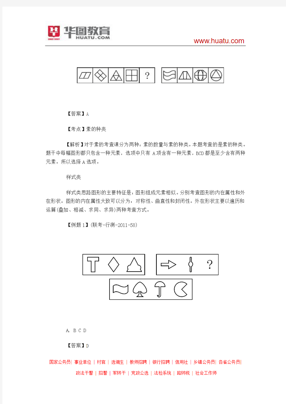 2015河南省公务员考试行测备考 图形推理总结