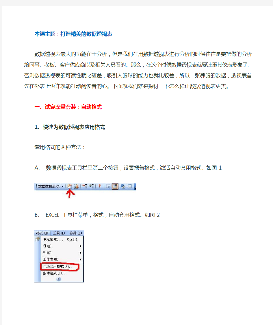 数据透视表教程1—打造精美的数据透视表