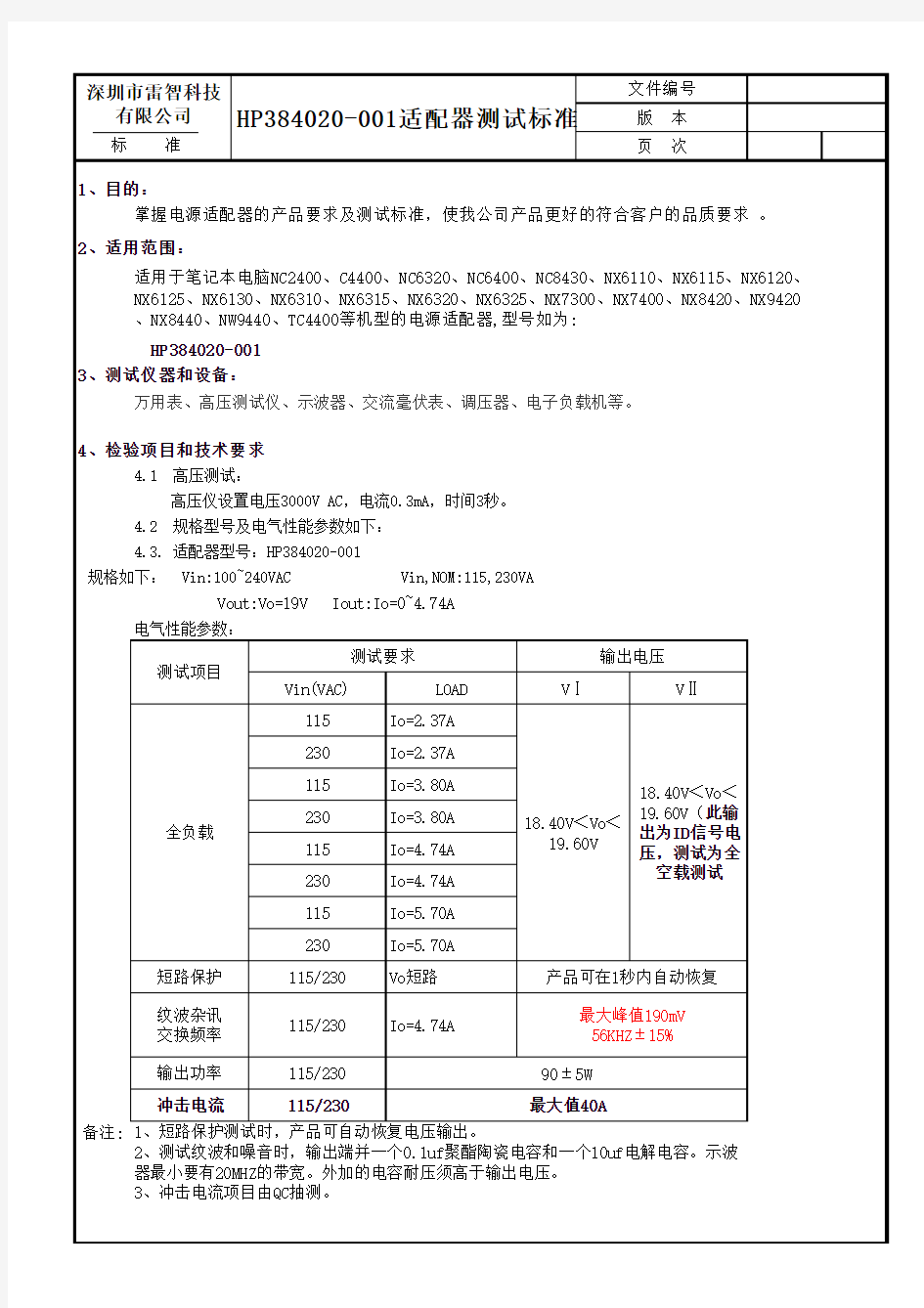 电源适配器标准1