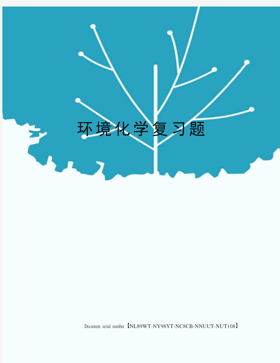 环境化学复习题