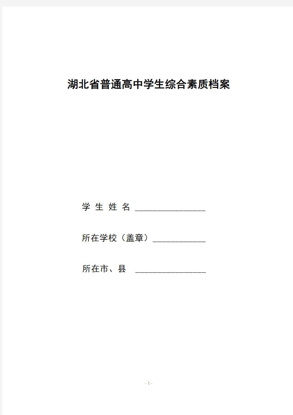 2019-湖北省普通高中学生综合素质档案(新)-模板