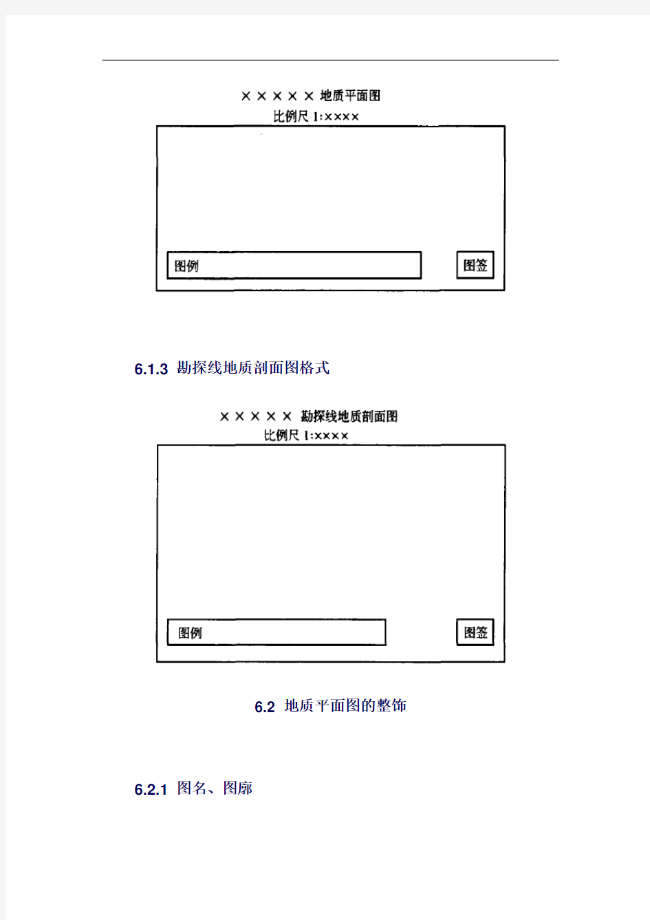 地质图主要图件格式