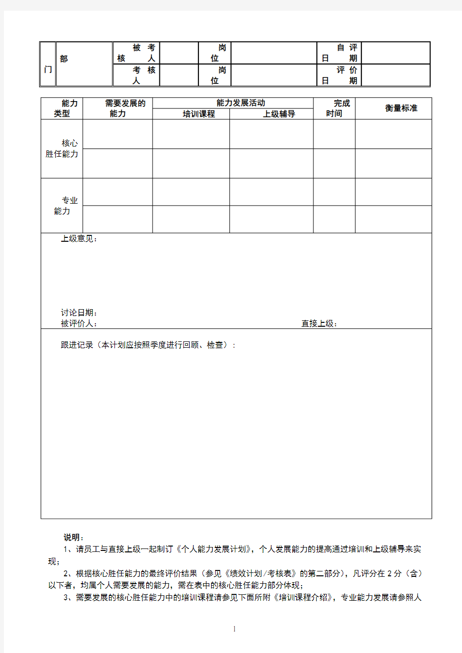 个人能力发展计划